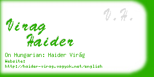 virag haider business card