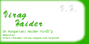 virag haider business card